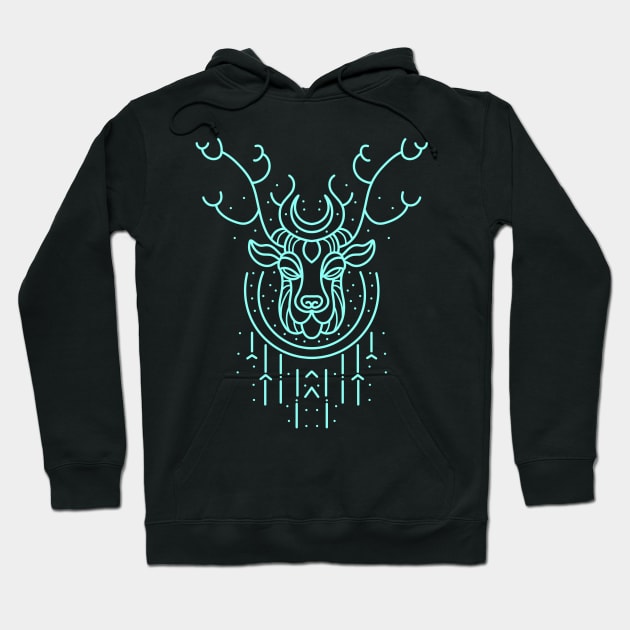 neon deer Hoodie by donipacoceng